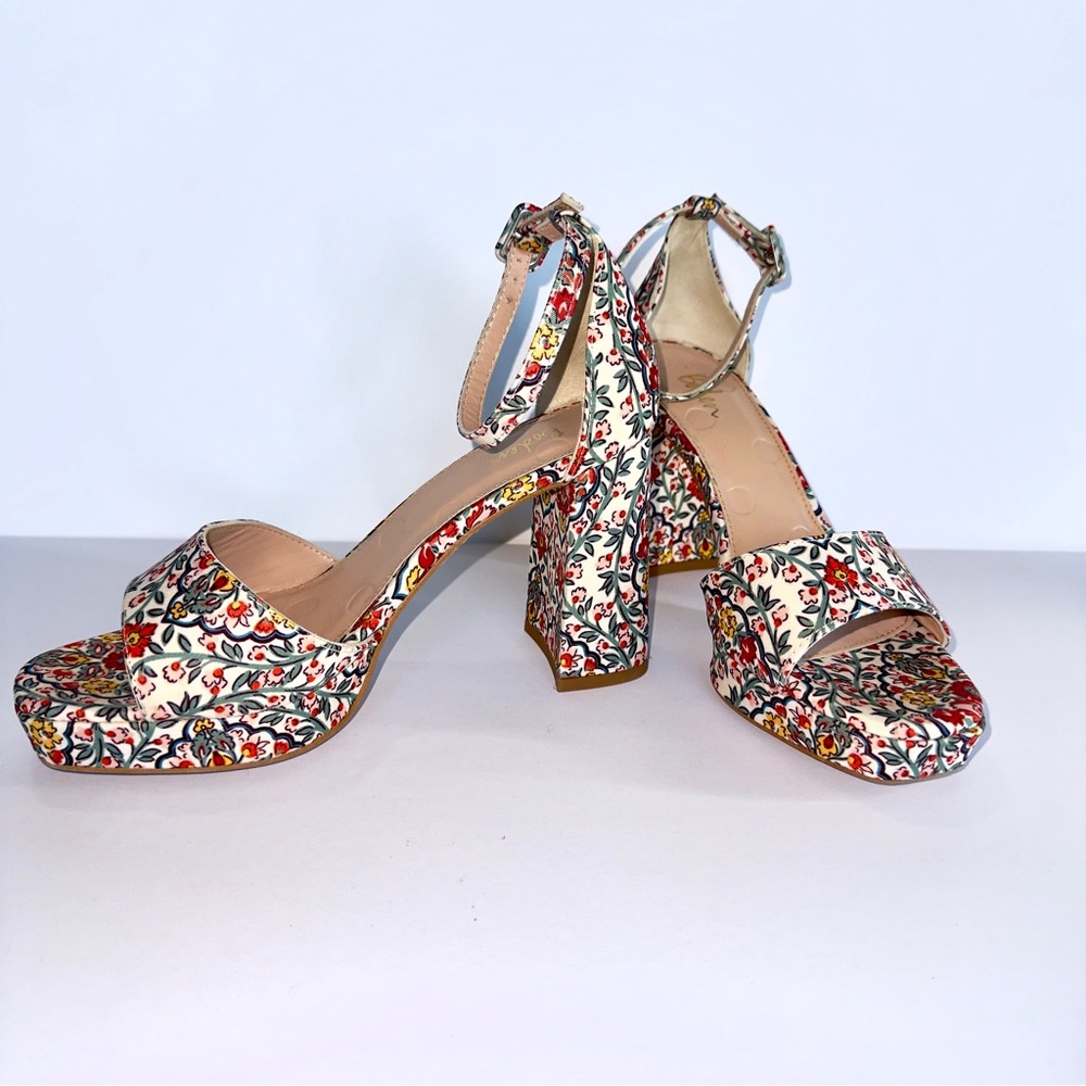 Boden | Block Heel Ankle Strap Sandals | Size 38 (US 7.5–8) | MultiColor